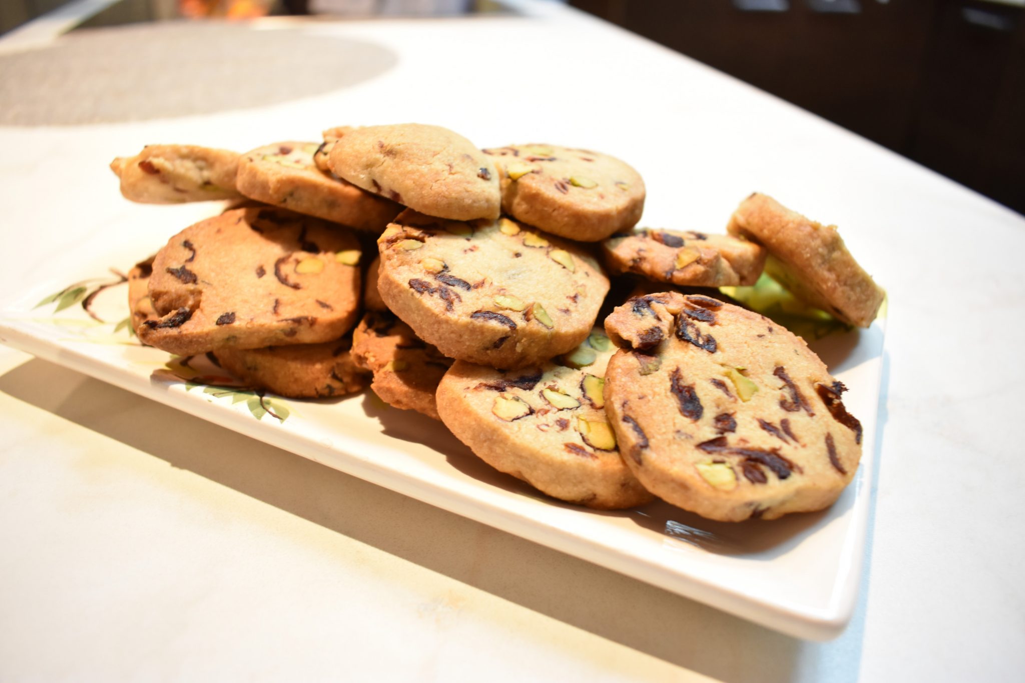 Μπισκότα βουτύρου με φυστίκια και cranberries